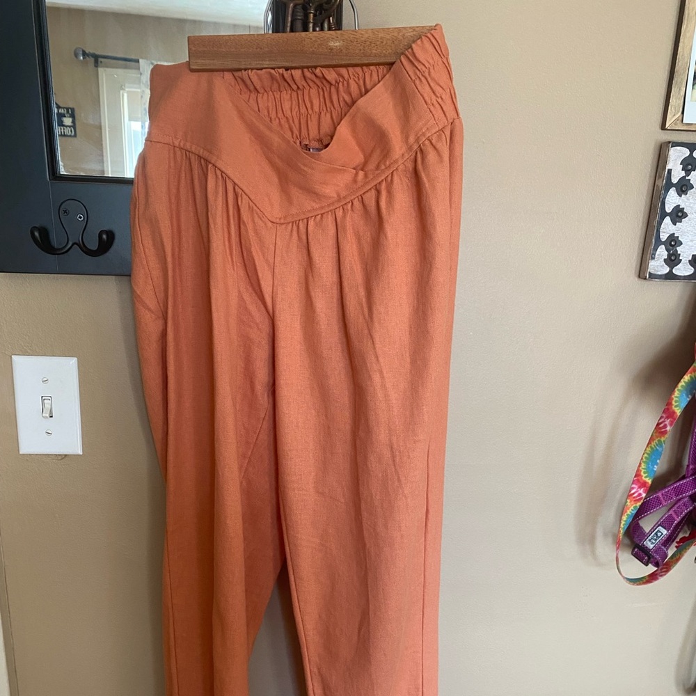 Jogger casual pant burnt orange in color